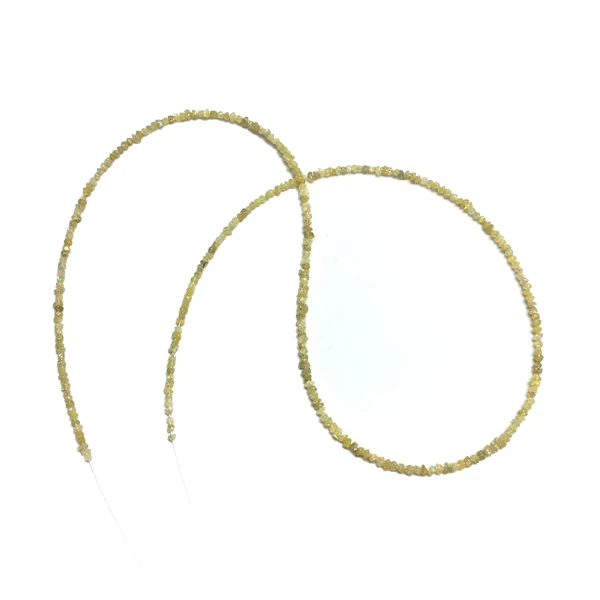 Fil de perles de diamant non coupées jaunes de 16 pouces, 2,00 à 3,00 mm GemoneDiamonds — Collier Argent Femme