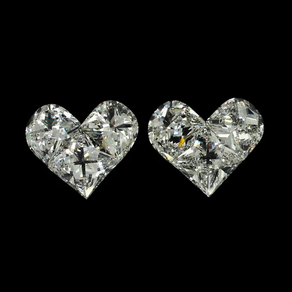 Heart Shaped Pie Cut Diamond For Fancy Earrings — Loose Gemstones