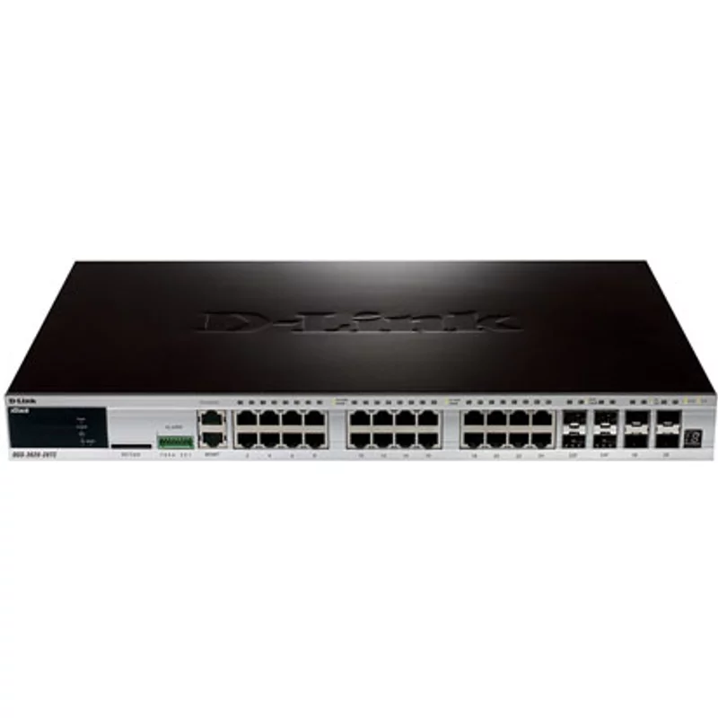 D-Link DGS-3620-28TC-SI | 20 x Ports 1000Base-T + 4 x Ports Combo SFP + 4 x Ports SFP+ Layer 3 Managed Gigabit Ethernet Network Switch — Équipement réseau