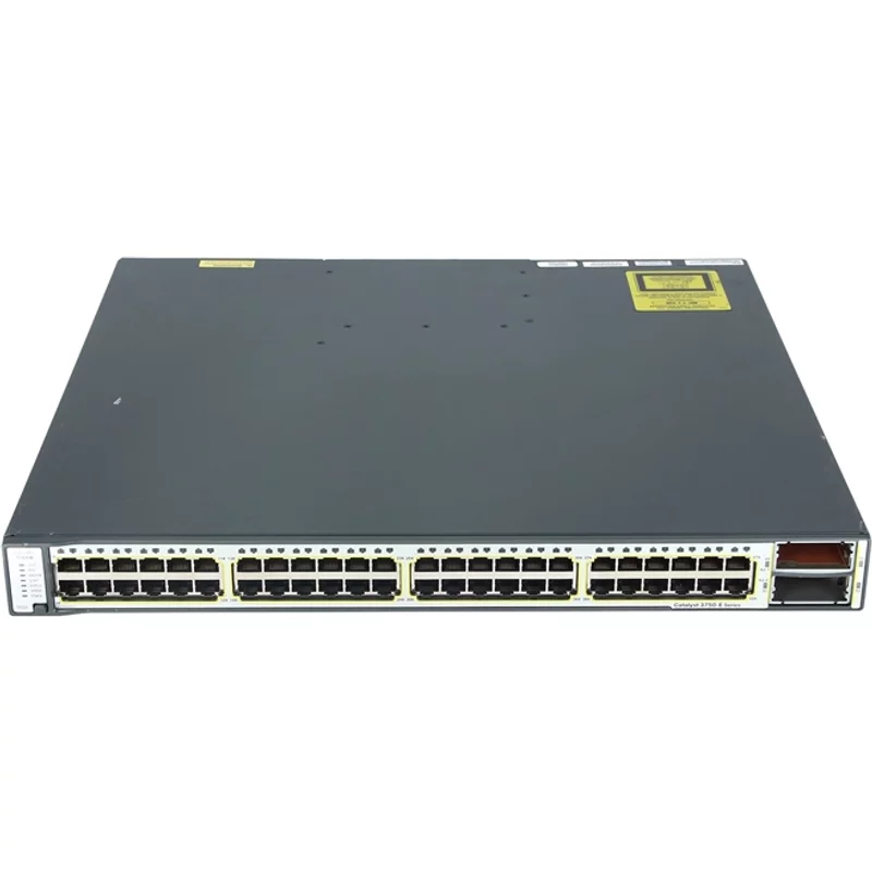 Cisco WS-C3750E-48PD-S | Catalyst 3750-E Series 3750E-48PD 48 x Ports PoE 10/100/1000Base-T + 2 x X2 Ports Stackable Multilayer Managed 1U Rack-mountable Gigabi