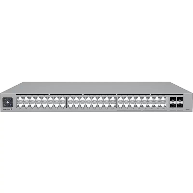 Ubiquiti USW-PRO-MAX-48-POE | 48-Ports Layer 3 Etherlighting Switch with 2.5 GbE and PoE++ Output — Networking Equipment