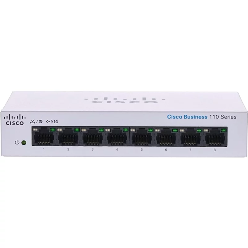 Cisco CBS110-8T-D-NA | Business 110 Series CBS110-8T 8 x Ports 10/100/1000Base-T Layer 2 Unmanaged Desktop Gigabit Ethernet Network Switch — Équipement réseau