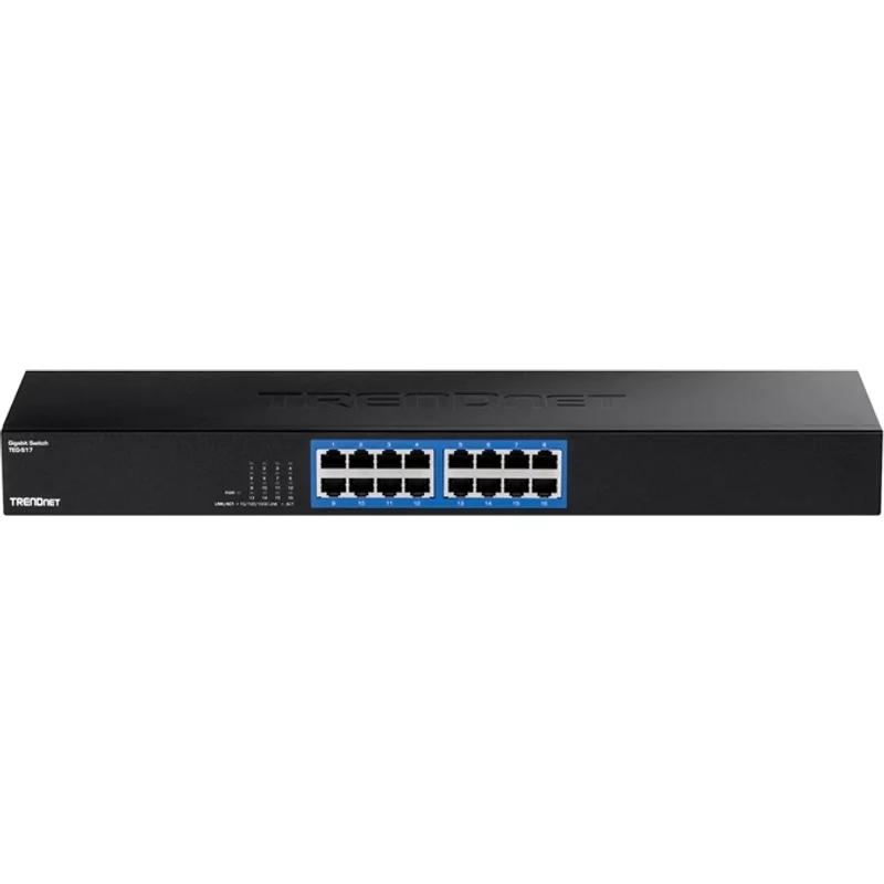 TRENDnet TEG-S17 | 16-Ports 10/100/1000Base-T RJ-45 GbE 1U Rack-mountable Gigabit Ethernet Network Switch — Networking Equipment
