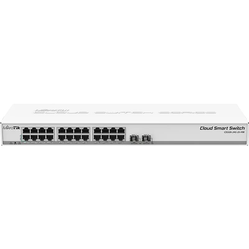 Mikrotik CSS326-24G-2S+RM | SwOS Powered 24x Gigabit Ethernet with 2x SFP+ Ports 1U Rackmount Switch — Networking Equipment