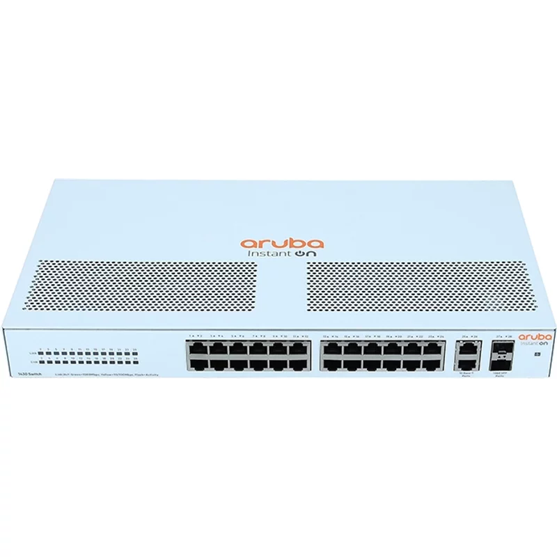 HP R8R50A#ABA | Aruba Instant On 1430 26G 2SFP 26 x Ports 10/100/1000Base-T + 2 x Ports SFP 1GbE Rack-Mountable Layer 2 Unmanaged Gigabit Ethernet Network Switc