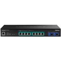 TRENDnet Tpe-3102WS | 8-Ports 2.5GBase-T RJ-45 GbE PoE+ 2-Port 10GBase-X SFP+ Layer 3 1U Rack-mountable Gigabit Ethernet Network Switch