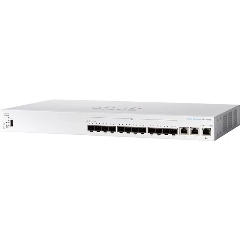 Cisco CBS350-12XS | Business 350 Series CBS350-12XS 12 x SFP+ Ports 10GBase-X 2 x RJ-45 10GE Ports Layer 3 Managed Rack-mountable Gigabit Ethernet Network Switch
