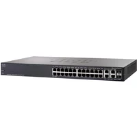 Cisco SG300-28 | Small Business 300 Series 26 x Ports (24 x Ports PoE+) 10/100/1000Base-T + 2 x Ports Combo SFP (mini-Gbic) Rack-Mountable 1U Layer 3 Managed Gigabit Ethernet Network Switch