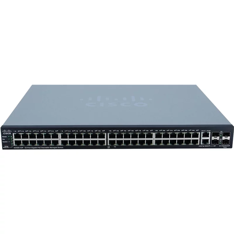Cisco SG500-52P-K9= | Small Business 500 48 x Port 1Gb PoE+ RJ-45 4 x Port 1Gb Combo Switch — Équipement réseau