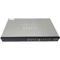 Cisco SLM224PT-Na-Rf | Small Business 200 Series SF200-24P 24 x Ports PoE 10/100Base-T + 2 x Ports Combo SFP (mini-Gbic) Rack-Mountable Layer 2 Managed Fast Ethernet Network Switch