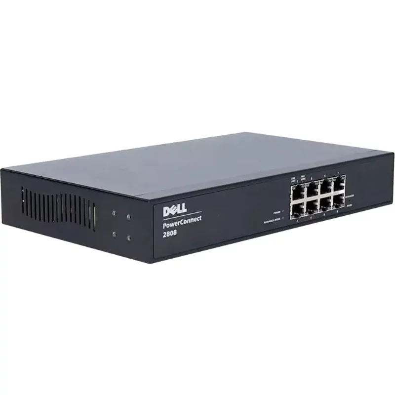 Dell D547K | PowerConnect 2808 8 x Ports 10/100/1000Base-T Layer 2 Managed 1U Rack -mountable Gigabit Ethernet Network Switch — Networking Equipment