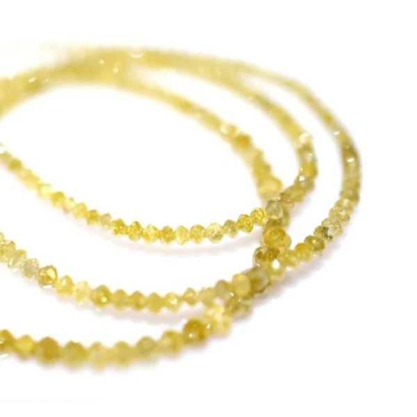 20 Inch Yellow Diamond Beads Necklace — Silver Necklace Women