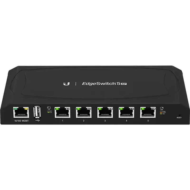 Ubiquiti ES-5XP | EdgeSwitch 5XP 5x Gigabit 1000Base-T RJ45 PoE Ports with 1x Management (LAN) RJ-45 1x USB 2.0 Type A Managed Switch