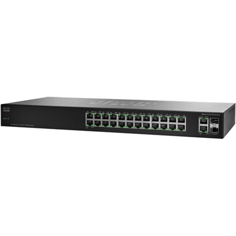 Cisco SR224GT-NA | 100 Series SF102-24 24 x Ports + 2 x Combo SFP mini-GBIC Ports Layer 2 1U Rack-Mountable Gigabit Ethernet Network Switch — Networking Equipme