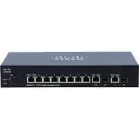 Cisco SG350-10-K9-Na-Rf | Small Business 350 Series SG350-10 8 x Ports 10/100/1000Base-T + 2 x Ports Combo SFP Rack-Mountable Layer 3 Managed Gigabit Ethernet Network Switch