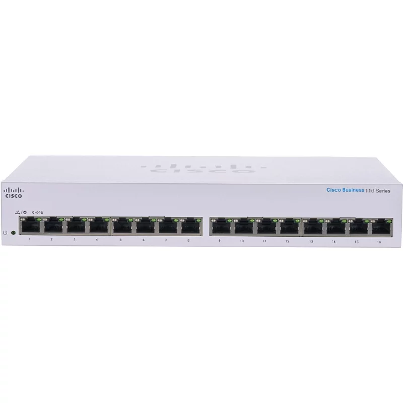 Cisco CBS110-16T-NA | Business 110 Series CBS110-16T 16 x Ports 10/100/1000Base-T Layer 2 Unmanaged Rack-mountable Gigabit Ethernet Network Switch — Équipement 
