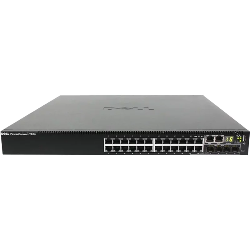 Dell POWERCONNECT7024 | PowerConnect 7000 Series 7024 24 x Ports 10GBase-T + 4 x Combo SFP Ports Layer 3 Managed 1U Rack-mountable Gigabit Ethernet Network Swit