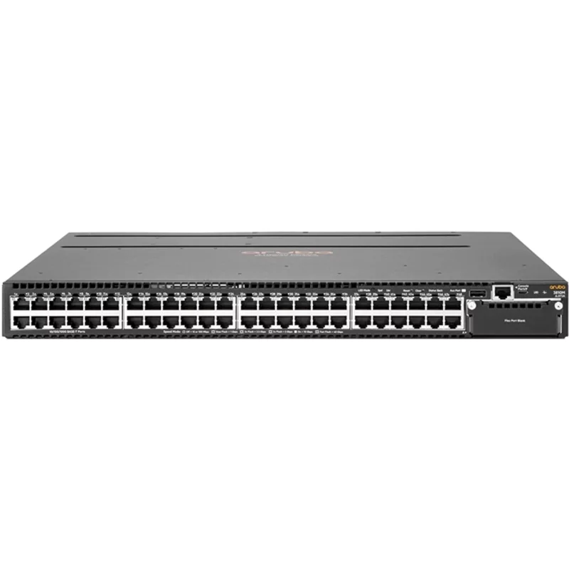 HP JL072-61101 | Aruba 3810 Series 3810M 48G 1‑slot 48 x 10/100/1000Base-T RJ-45 and 1 x Expansion Module Slot Layer 3 Managed Gigabit Ethernet Network Switch