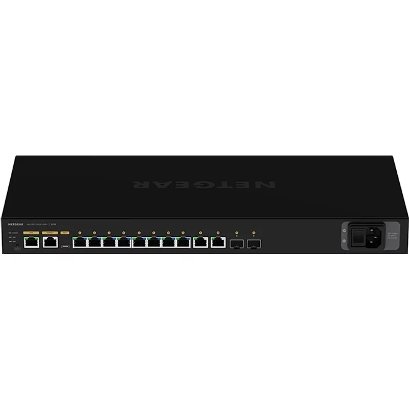 Netgear GSM4212P | M4250 Series M4250-10G2F-PoE+ 8 x RJ-45 Ports PoE+ 10/100/1000Base-T + 2 x RJ-45 Ports + 2 x SFP Ports Layer 3 Managed 1U Rack-mountable Gigabit Ethernet Network Switch