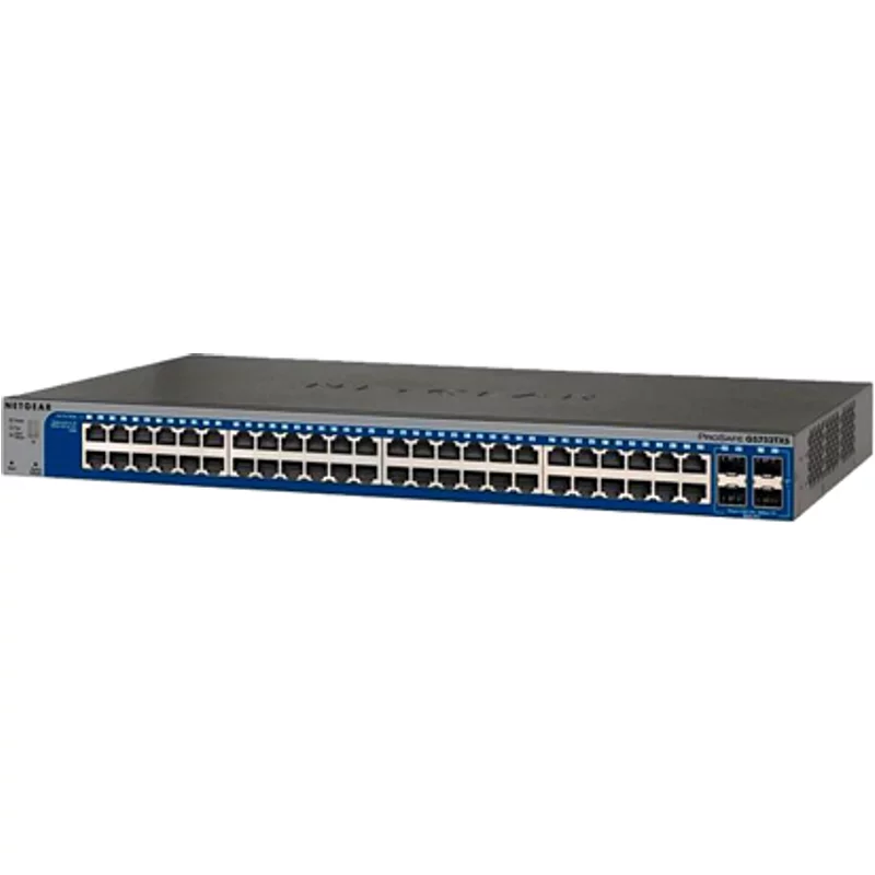 Netgear GS752TXS | Prosafe 48 x Ports 10/100/1000Base-T + 4 x Ports SFP+ Rack-mountable Layer 3 Managed Gigabit Ethernet Network Switch — Équipement réseau