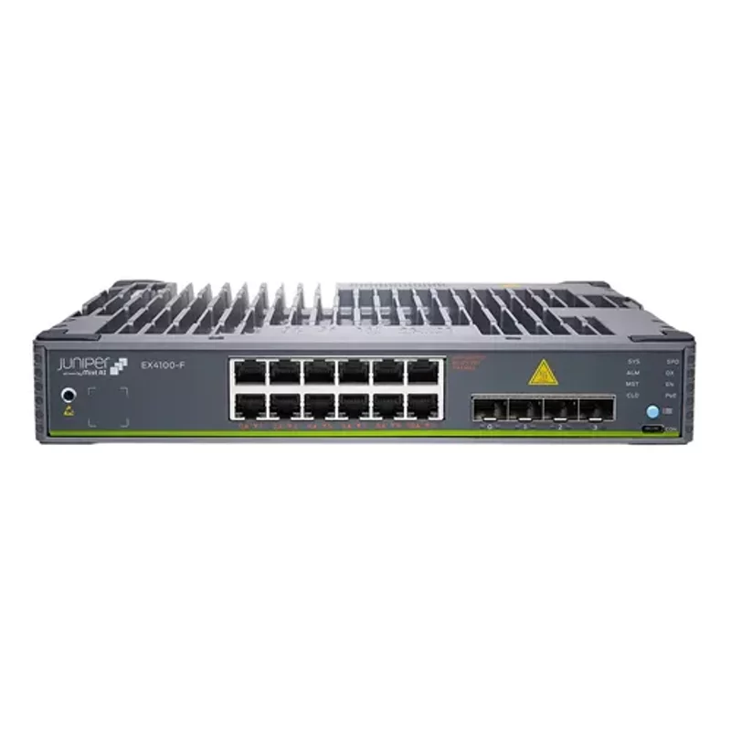 Juniper EX4100-F-12T | EX4100 Series 12 x Ports 1000Base-T + 2 x Ports 10GbE Uplinks + 4 x Ports 10GbE Stacking/Uplink Ports Layer 3 Managed 1U Rack-mountable Gigabit Ethernet Network Switch