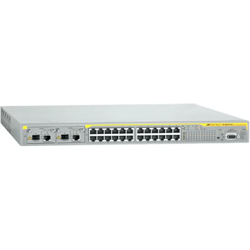 Allied Telesis AT-8624POE-20 | 8600 Series 24 x Ports 10/100Base-TX PoE + 2 x Module Bays uplink Layer 3 Managed Fast Ethernet Network Switch — Networking Equip