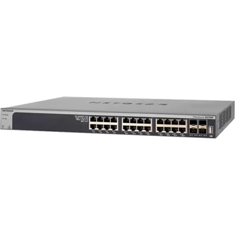 Netgear XS728T-100PRS | Prosafe XS728T 24 x Ports 10GBase-T + 4 x Ports SFP+ Layer 3 Managed Rack-mountable 10 Gigabit Ethernet Network Switch — Networking Equi