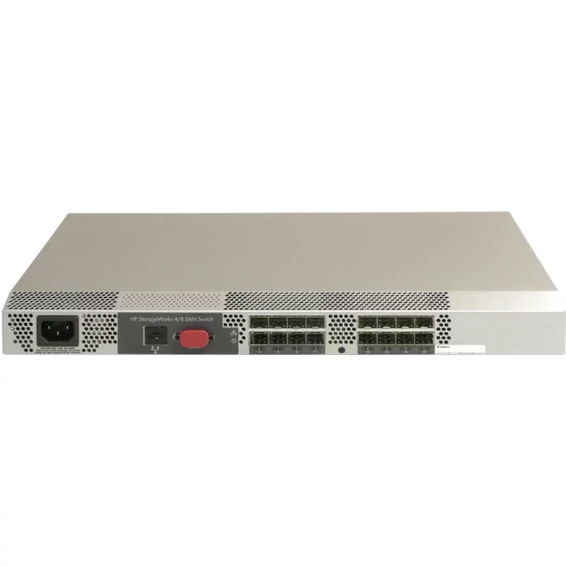 HP A8000A#ABA | StorageWorks 43563 4GB Fibre Channel + 8 x SFP 1U Rackmountable SAN Switch — Networking Equipment