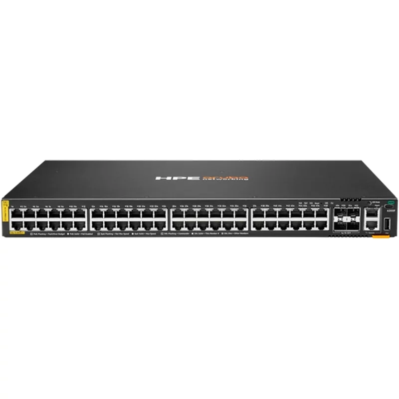 HP S0M85A#ABA | 6200F-48G-4SFP Class 4 PoE 48x 1000Base-T RJ-45 PoE 4x 1000Base-x SFP L3 Managed 1U Front And Side To Back Gigabit Ethernet Switch — Équipement 