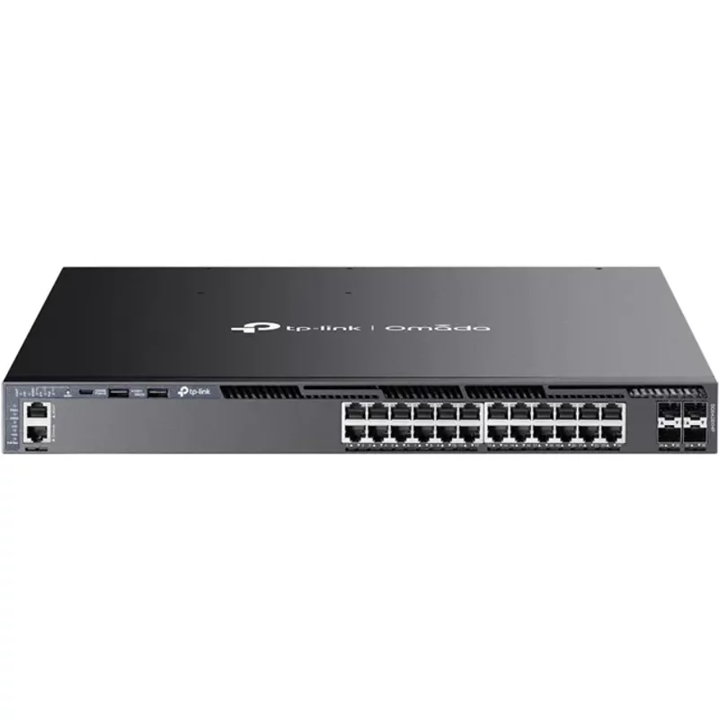 TP-LINK SG6428XHP | Omada 24-Port Gigabit Stackable L3 Managed PoE+ Switch with 4 10G Slots — Networking Equipment