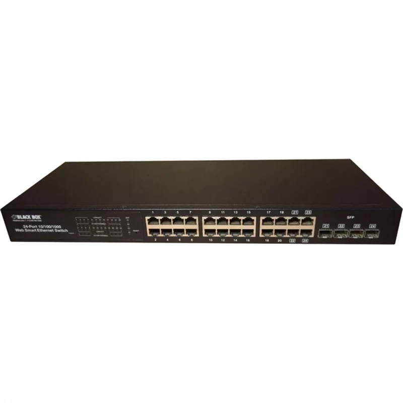 Black Box LGB2003A-R2 | 24-Ports Gigabit Ethernet Switch 4 x SFP (mini-GBIC) Shared 24 x 10/100/1000Base-T LAN — Équipement réseau