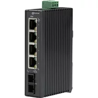 Black Box LBH120A-H-SC | LBH120 Series 4 x Ports 10/100Base-T RJ-45 + 1 x Port 100Base-T Layer 2 Fast Ethernet Hardened Temperature Switch — Équipement réseau
