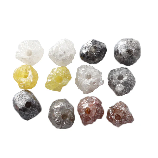 GemoneDiamonds Perles à facettes en diamant non taillé de couleurs mélangées de 3 carats