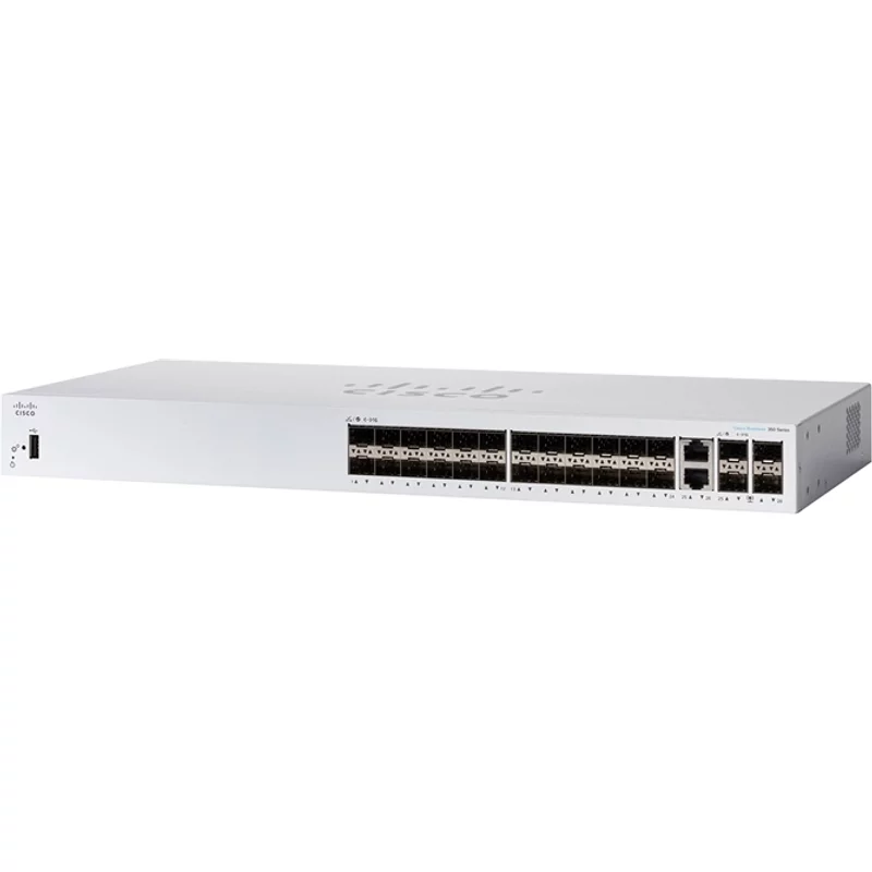 Cisco CBS350-24S-4G-NA | Business 350 Series CBS350-24S-4G 24 x SFP Ports 1000Base-X 2 x Copper/SFP Combo Ports 2 x SFP Ports Layer 3 Managed Rack-mountable Gigabit Ethernet Network Switch
