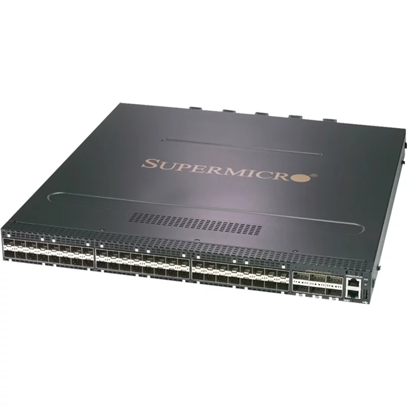 Supermicro SSE-F3548S | Regular Airflow (front to back) 48x 25Gbps SFP28 with 6x 25Gbps QSFP28 Layer 3 Ethernet Switch — Networking Equipment