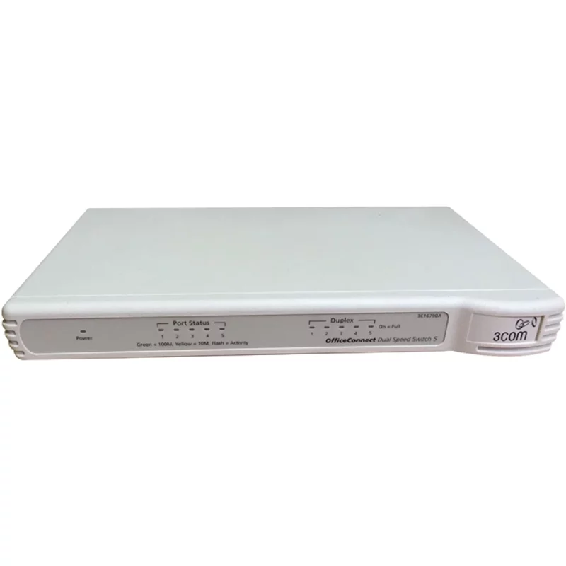 3Com 3C16790A-UK | OfficeConnect Dual Speed Switch 5 5 x 10/100Base-TX LAN Ethernet Switch — Équipement réseau