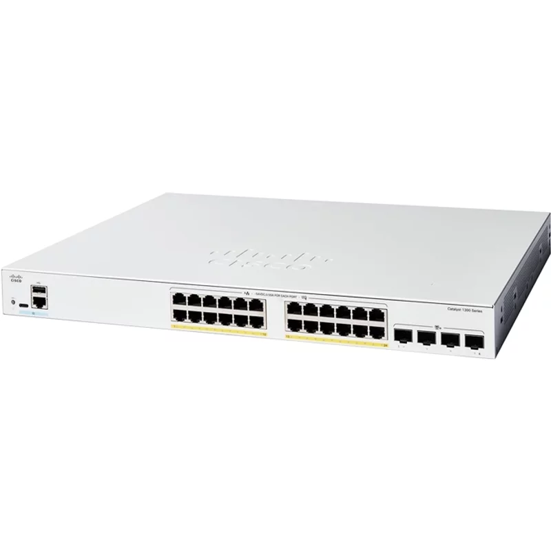 Cisco C1300-24FP-4X-RF | Catalyst 1300 24 x Ports 1000Base-T PoE+ 4 x Ports 10GBase-X SFP+ Layer 2 Rack-mountable Ethernet Switch — Équipement réseau