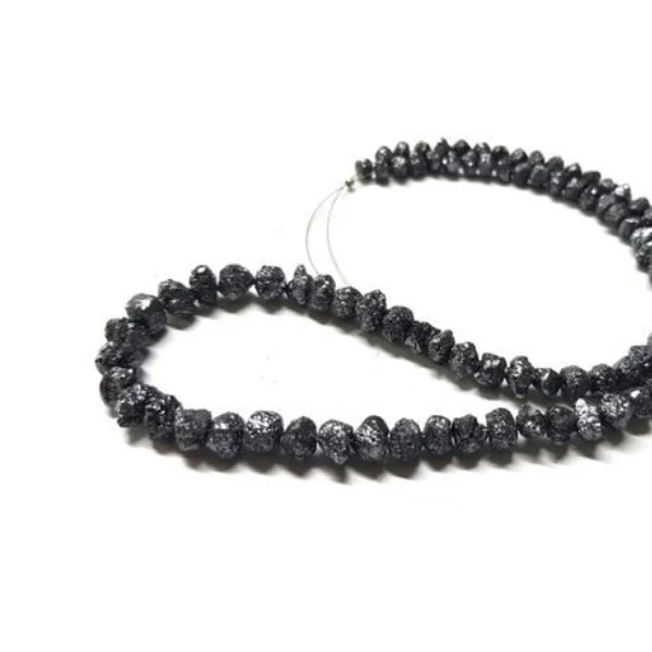 7 Inch Raw Black Diamond Beads Bracelet - 2.00 to 3.00 MM