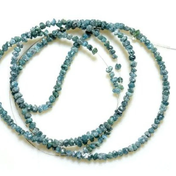 7 Inch Blue Color Raw Diamond Beads - 2.00 to 3.00 MM — Jewelry Beads