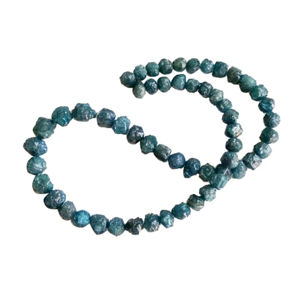 16 Inch Blue Uncut Diamond Beads Necklace - 2.00 to 3.00 MM