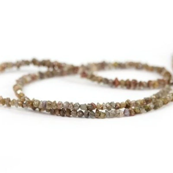 20 Inch Brown Uncut Diamond Beads Strand - 2.00 to 3.00 MM — Silver Necklace Women