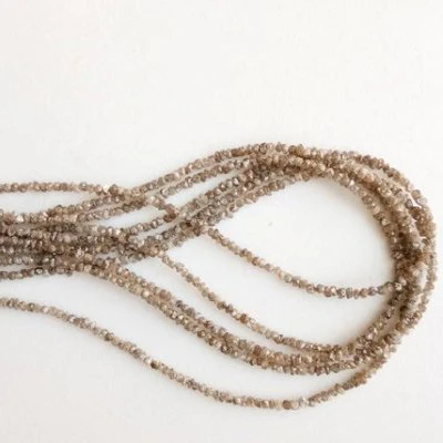 Collier de perles de diamant à facettes marron de 7 pouces 2,00 à 3,00 mm GemoneDiamonds