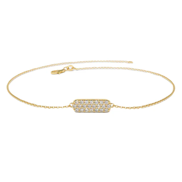 0.55 Ct Round Cut Bar Setting Diamond Bracelet - 10K Yellow Gold / Lab Diamond