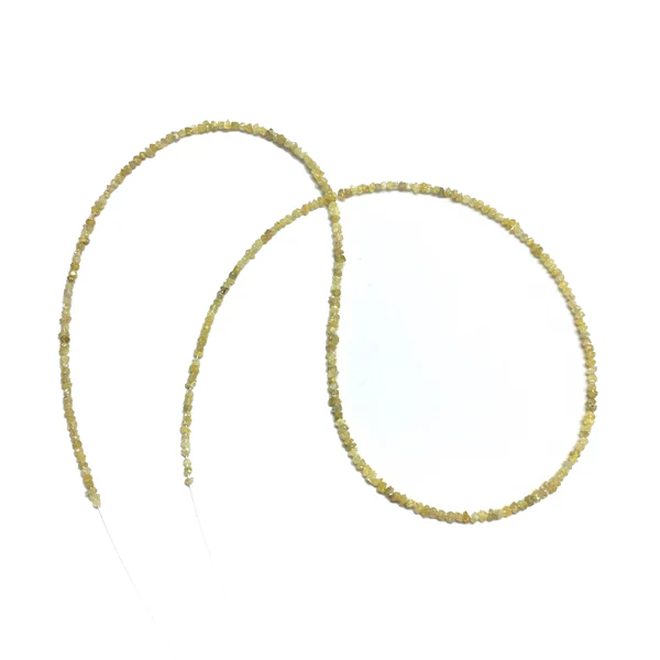 Collier de perles de diamant brut jaune de 18 pouces 2,00 à 3,00 MM GemoneDiamonds