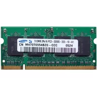 Samsung M470T6554BZ0-CCC | 512MB DDR2-400MHz PC2-3200 Non-ECC Unbuffered Sodimm CL3 2Rx8 1.8V 200-Pin Memory Module