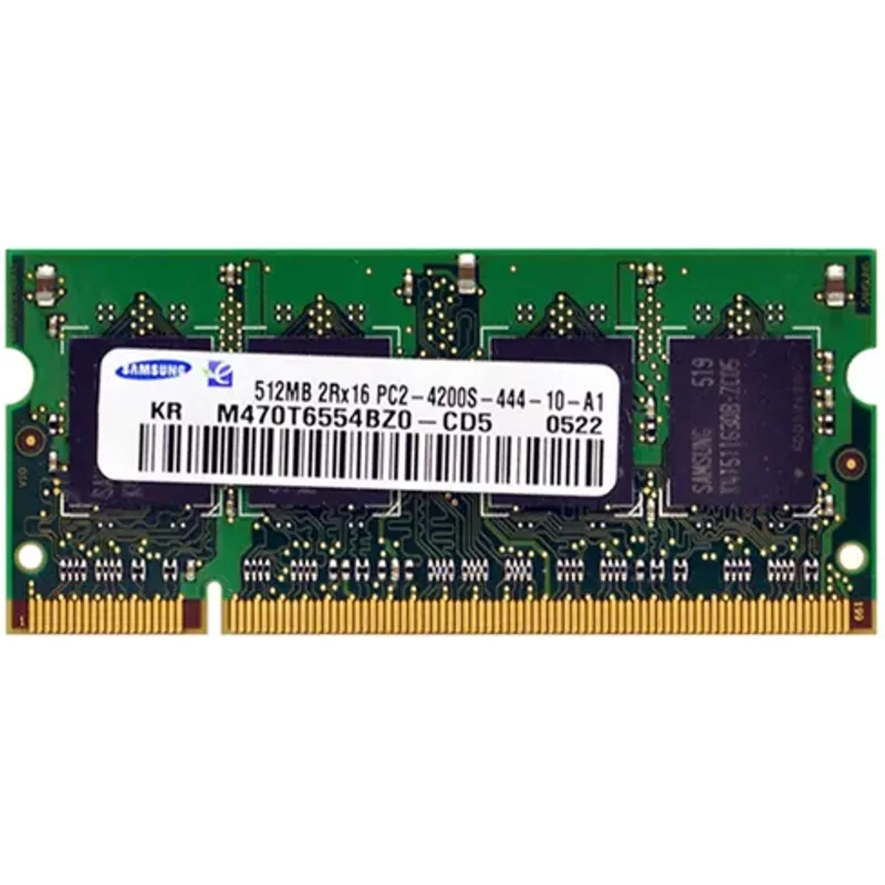 Samsung M470T6554BZ0-CD5 | 512MB DDR2-533MHz PC2-4200 Non-ECC Unbuffered SODIMM CL4 2Rx16 1.8V 200-Pin Memory Module — Computer Memory (RAM)
