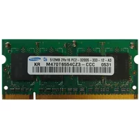 Samsung M470T6554CZ3-CCC | 512MB DDR2-400MHz PC2-3200 Non-ECC Unbuffered Sodimm CL3 2Rx16 1.8V 200-Pin Memory Module