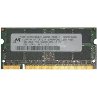 Micron MT16HTF12864HY-667B3 | 1GB DDR2-667MHz PC2-5300 Non-ECC Unbuffered Sodimm CL5 2Rx8 1.8V 200-Pin Memory Module