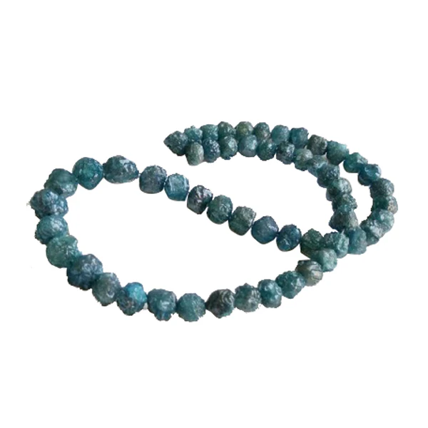 GemoneDiamonds Fil de perles de diamant brut de couleur bleue de 45,7 cm 2,00 à 3,00 mm
