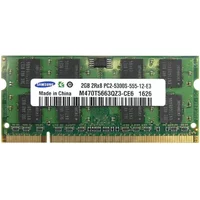 Samsung M470T5663QZ3-CE6 | 2GB DDR2-667MHz PC2-5300 Non-ECC Unbuffered Sodimm CL5 2Rx8 1.8V 200-Pin Memory Module